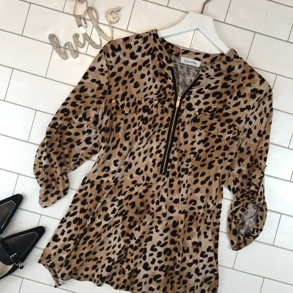 Calvin Klein Tops - Calvin Klein Shirt Animal Print Size XL